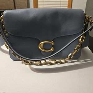 AUTHENTIC Coach Tabby Chain Shoulder Bag Bluebell Blue